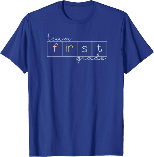 Team First Grade Elkonin Box Science of Reading T-Shirt - T-Shirt | Royal