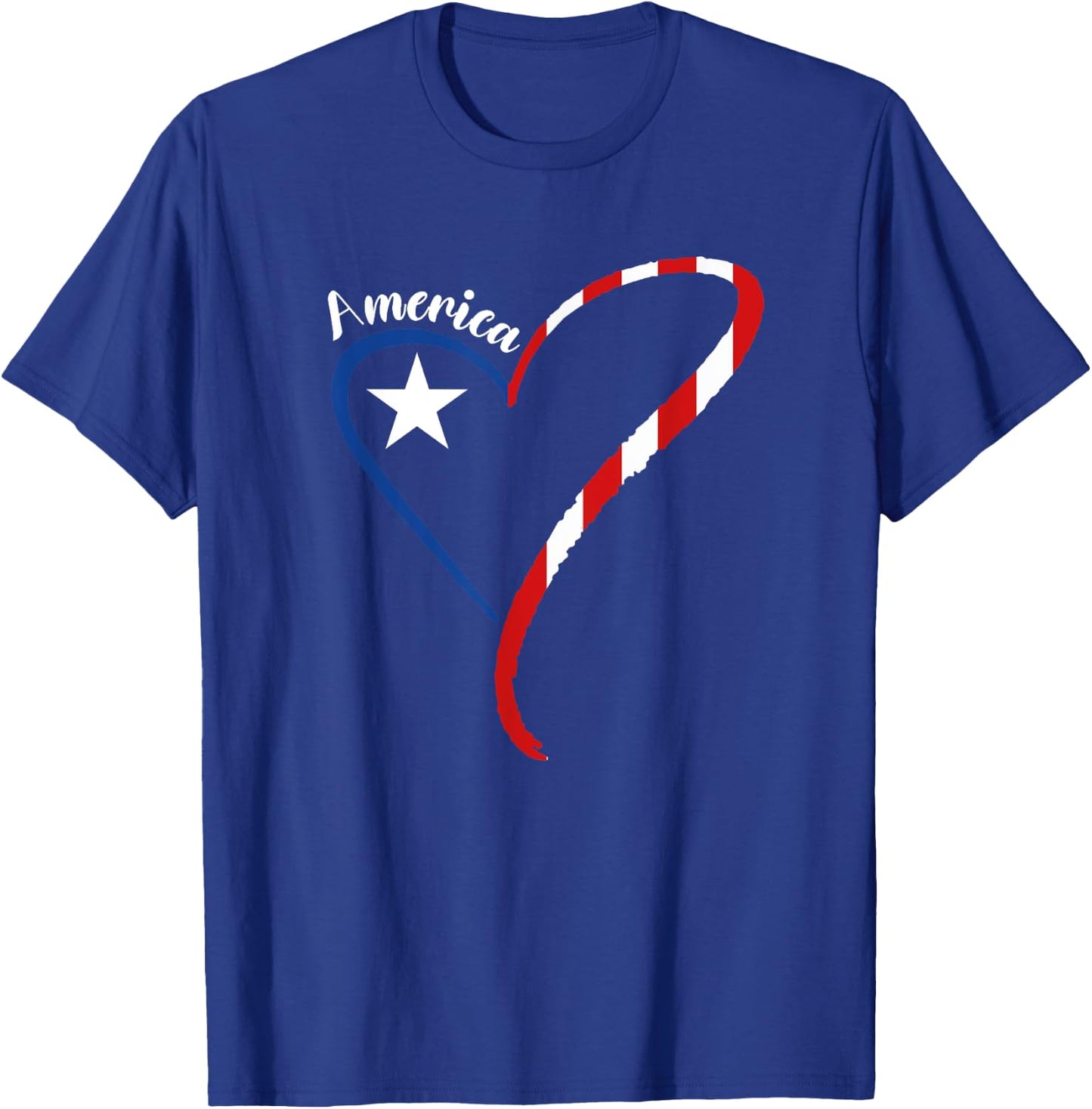 America Heart American Flag 4th of July USA Patriotic Men T-Shirt - T-Shirt | Royal