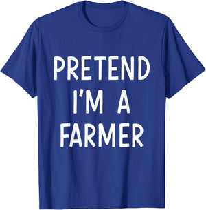 Pretend Im a farmer easy lazy costume for halloween party T-Shirt - T-Shirt | Royal