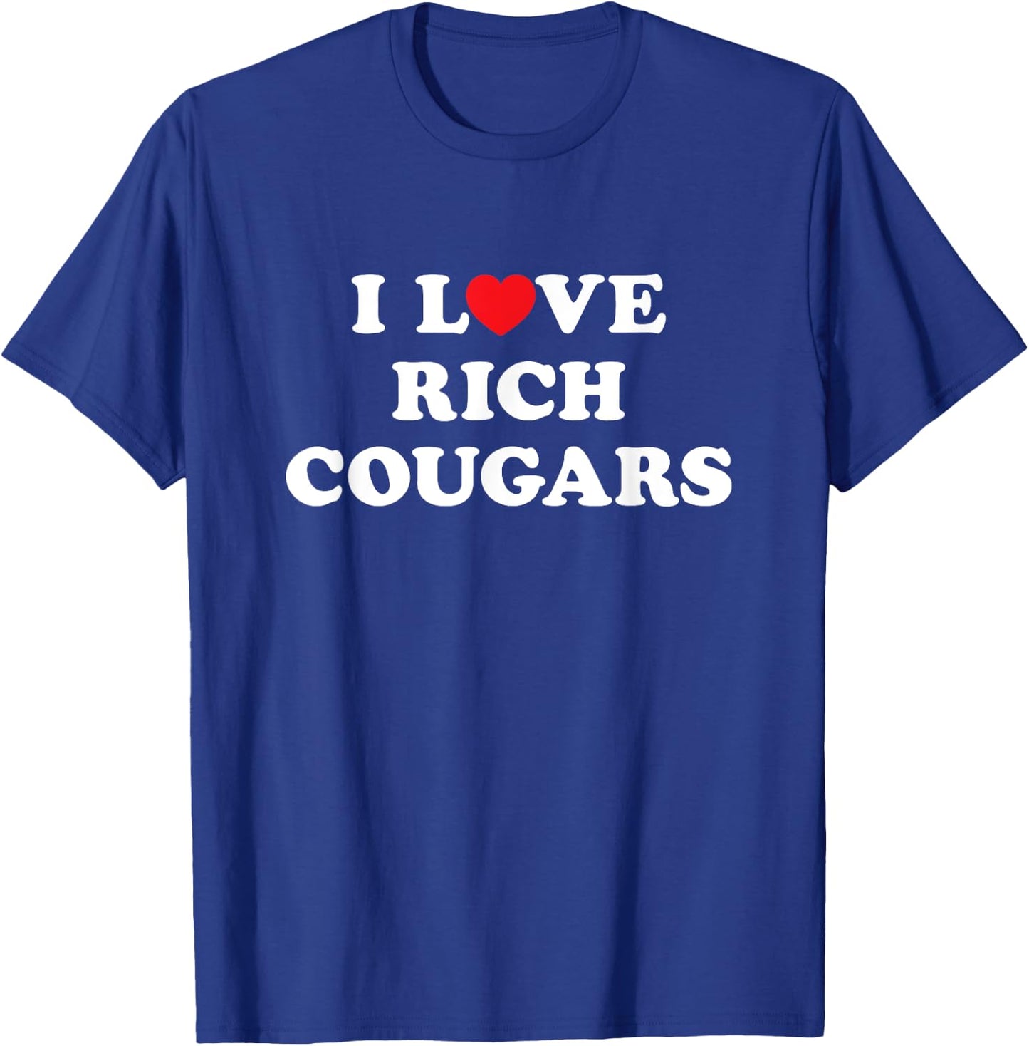 I Love Heart Rich Cougars T-Shirt - T-Shirt | Royal