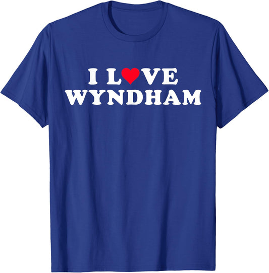 I Love Wyndham Matching Girlfriend & Boyfriend Wyndham Name T-Shirt - T-Shirt | Royal