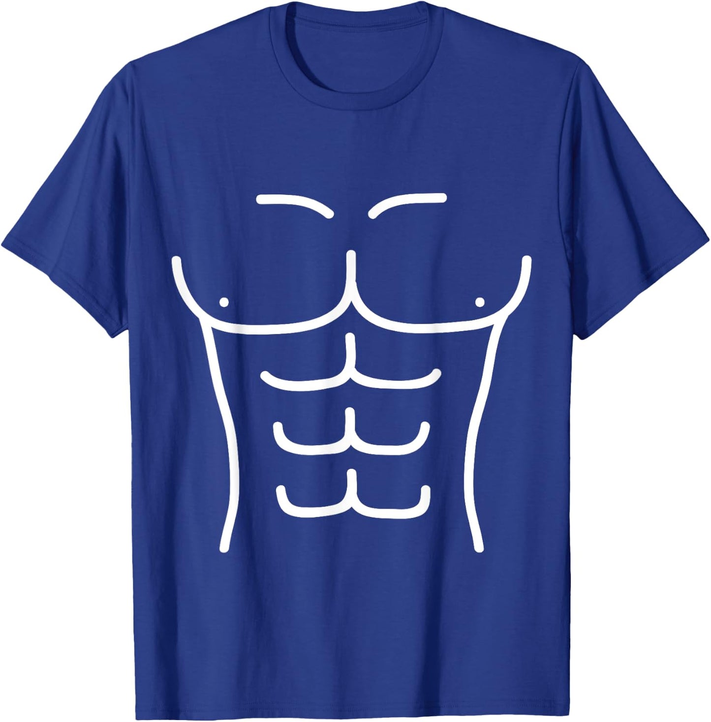 Funny Six-Pack Abs Outline Fitness Design T-Shirt - T-Shirt | Royal