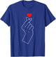 Finger Heart T-Shirt - T-Shirt | Royal