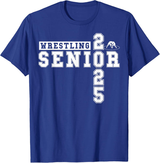 Wrestling Senior Night Wrestling Senior 2025 Graduation 4 T-Shirt - T-Shirt | Royal