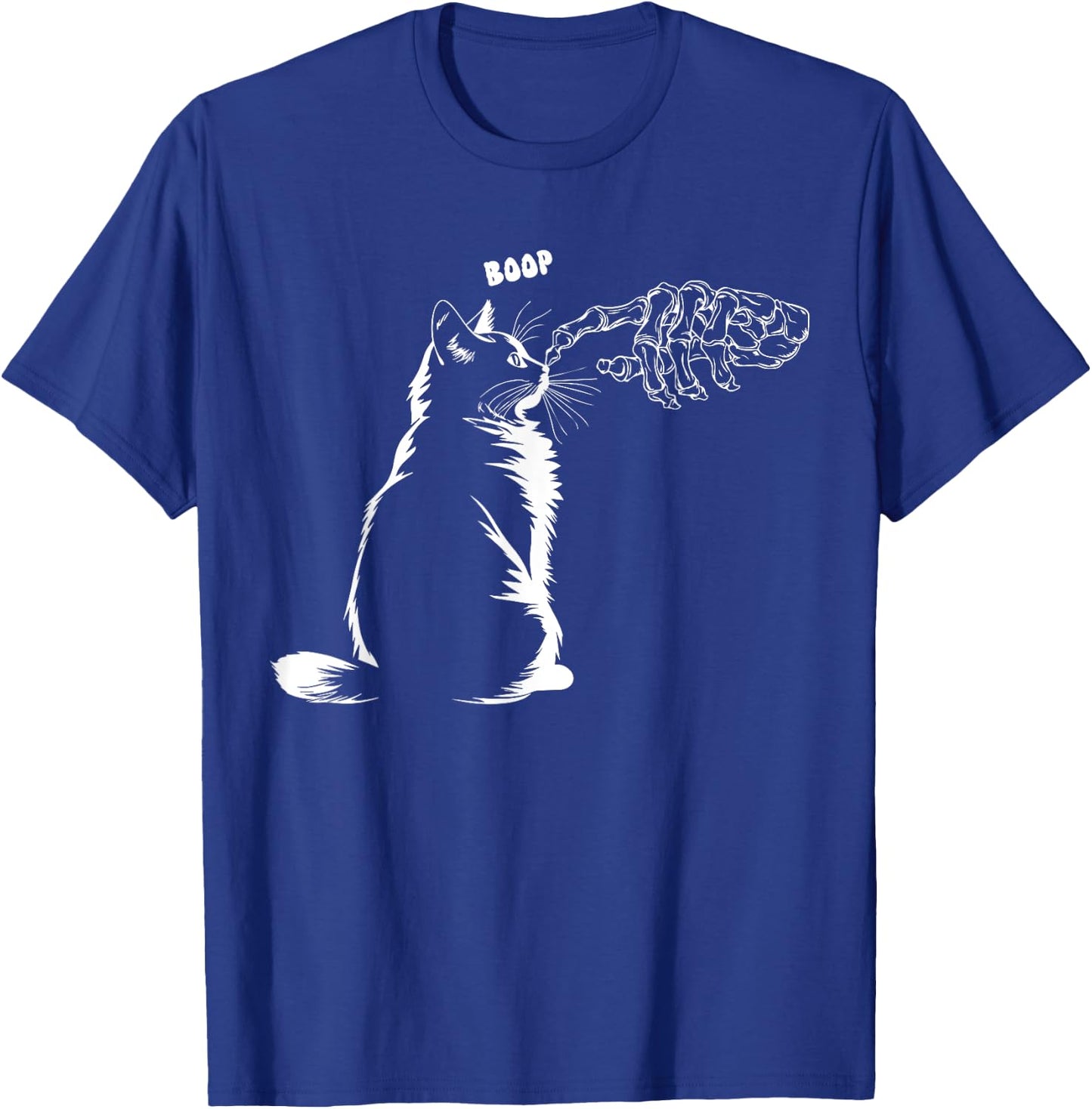 Black Cat Skeleton Hand Boop Halloween Pet Women Girls Kids T-Shirt - T-Shirt | Royal