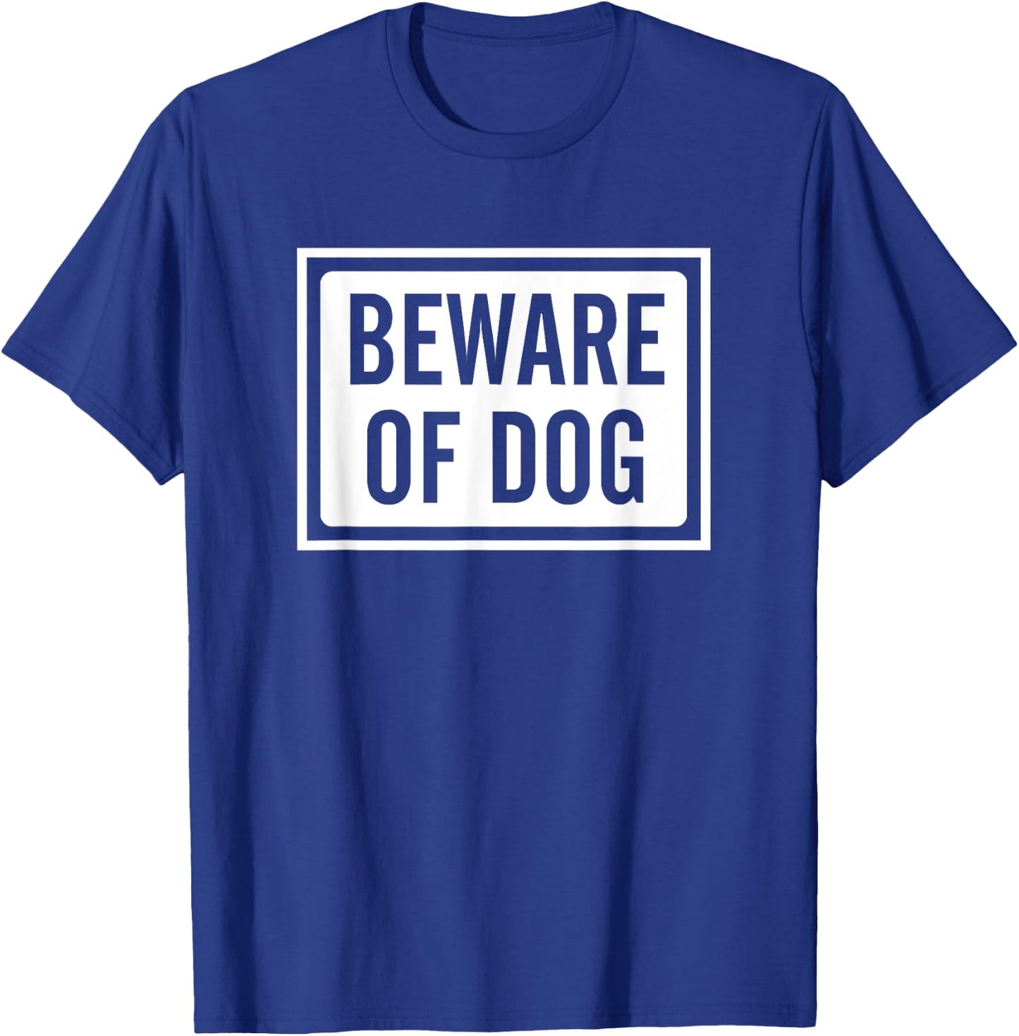 Beware of Dog Sign logo Men Women Girls Kids T-Shirt - T-Shirt | Royal