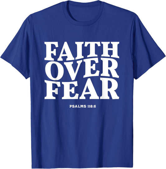 Faith Over Fear for , ,Teens,Kids.Christian T-Shirt - T-Shirt | Royal