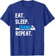 Train Shirt For Boys Eat Sleep Trains Repeat Railroad Worker T-Shirt - T-Shirt | Royal