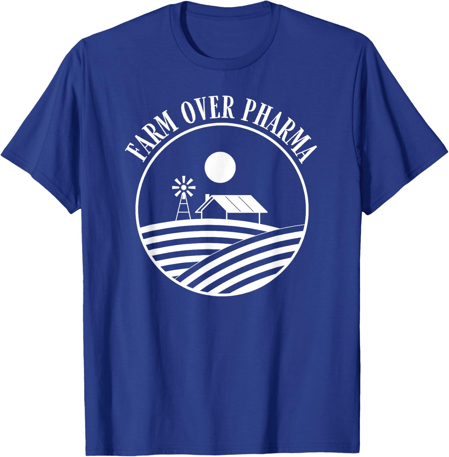 Farm Over Pharma , Small, Black T-Shirt - T-Shirt | Royal