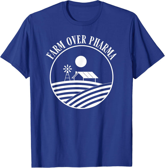 Farm Over Pharma , Small, Black T-Shirt - T-Shirt | Royal