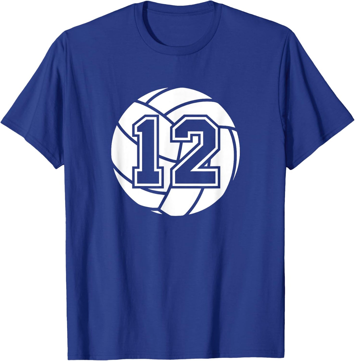 Volleyball Player #12 Volleyball Mom Dad Jersey Number 12 T-Shirt - T-Shirt | Royal