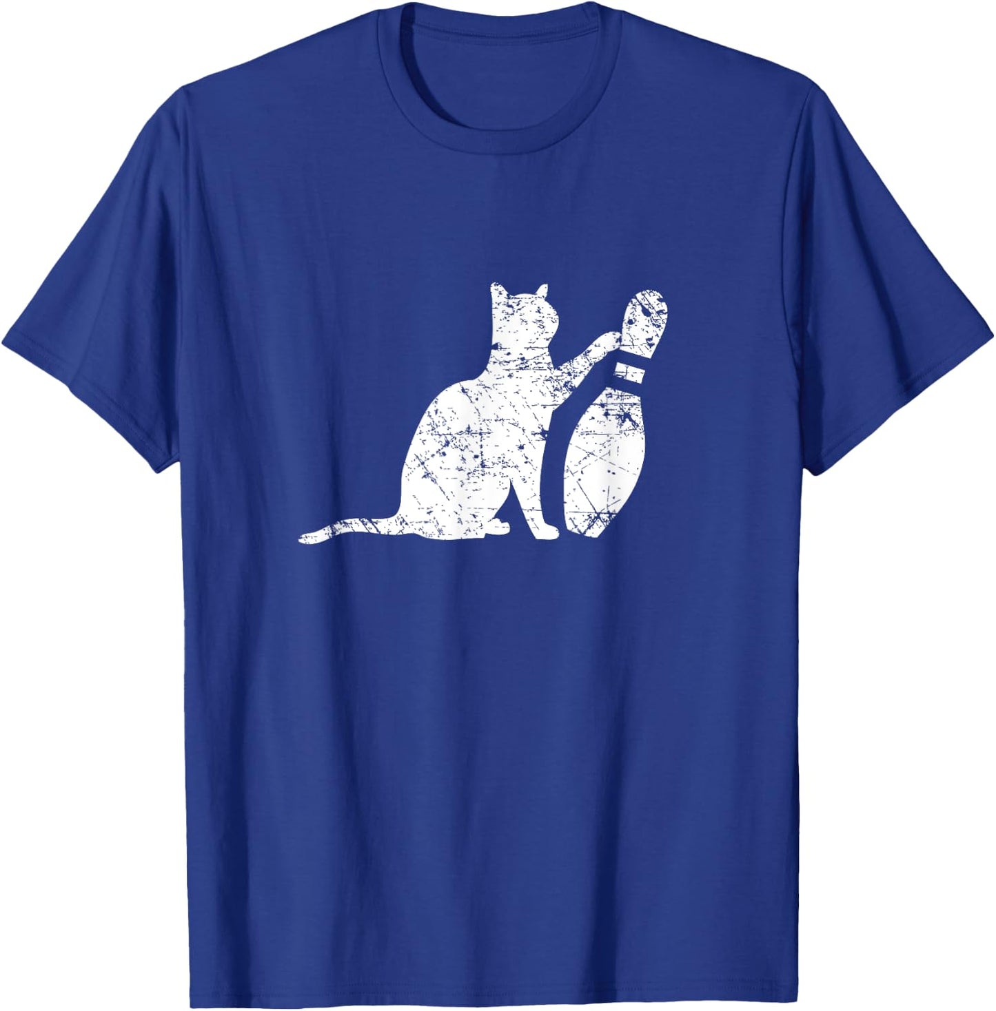 Ornery Alley Cat Tipping Bowling Pin Funny Team Gift T-Shirt - T-Shirt | Royal