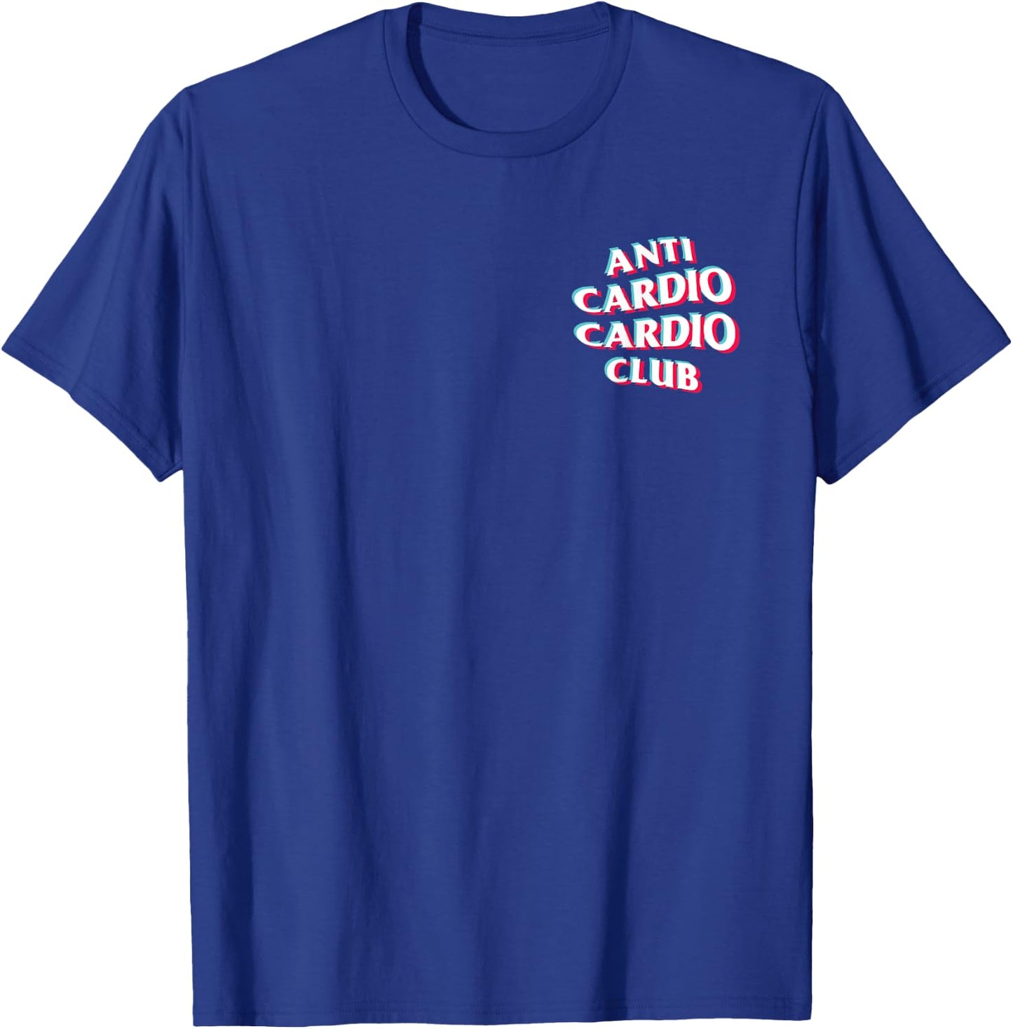 Anti Cardio Cardio Club: Trippy anaglyph Logo T-Shirt - T-Shirt | Royal