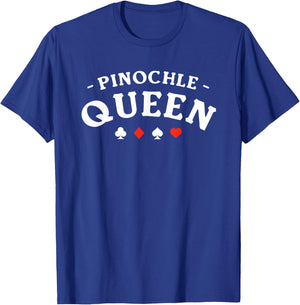 Pinochle Queen Card Game T-Shirt - T-Shirt | Royal