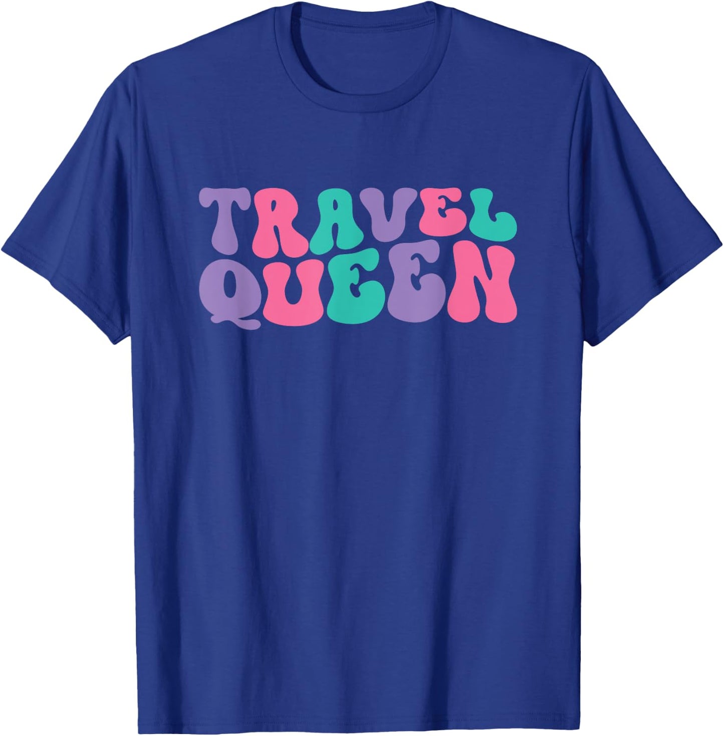 Travel Queen Traveling Retro Vintage Wavy Groovy T-Shirt - T-Shirt | Royal