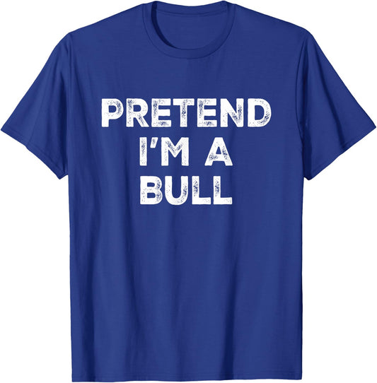 Pretend I'm A Bull Lazy Halloween Costume T-Shirt - T-Shirt | Royal