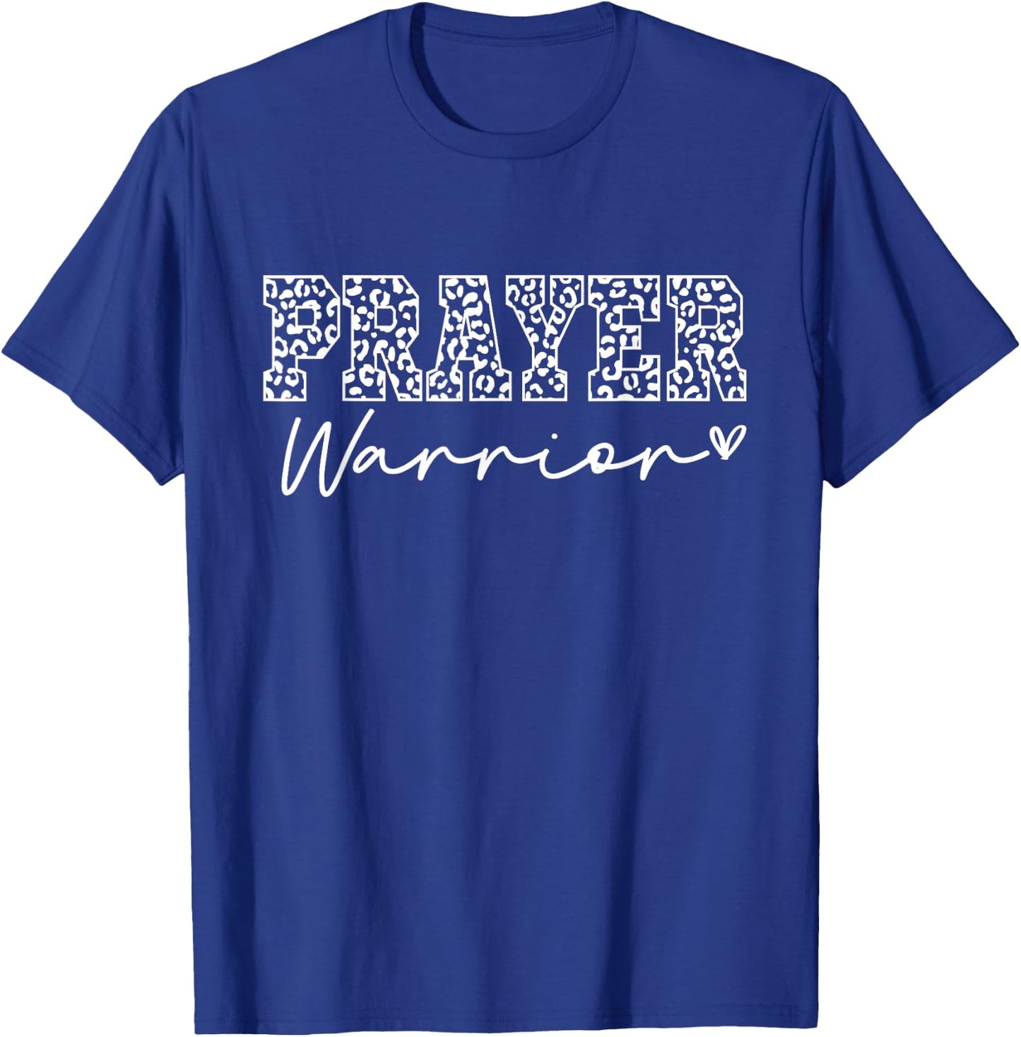 Prayer Warrior Leopard Women Girls Faith God Jesus Christian T-Shirt - T-Shirt | Royal