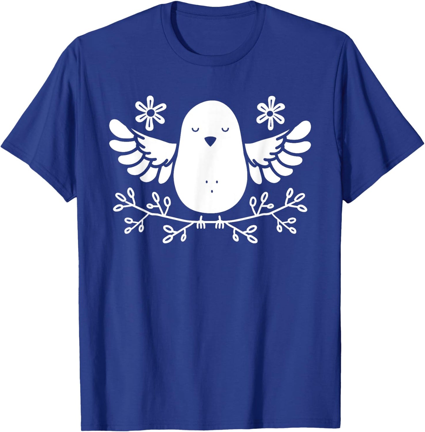 Bird small Dove of peace minimalist simple Dove T-Shirt - T-Shirt | Royal
