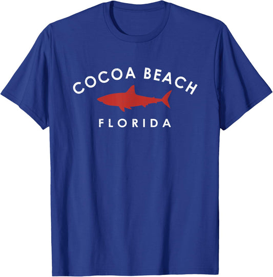 Cocoa Beach Florida Shark Vacation Souvenir Vintage T-Shirt - T-Shirt | Royal