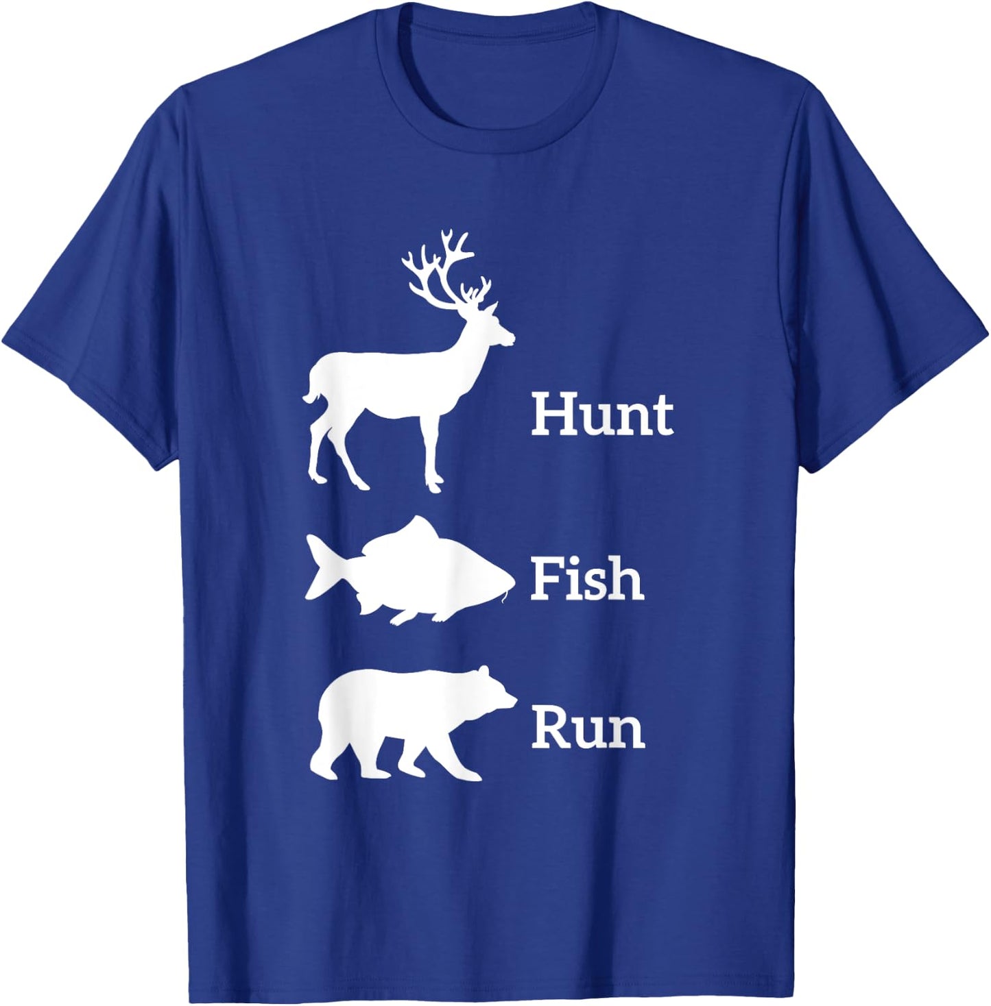 Fun Outdoor Wilderness Camping Gear Supply Men's Hunting Fishing Black S T-Shirt - T-Shirt | Royal