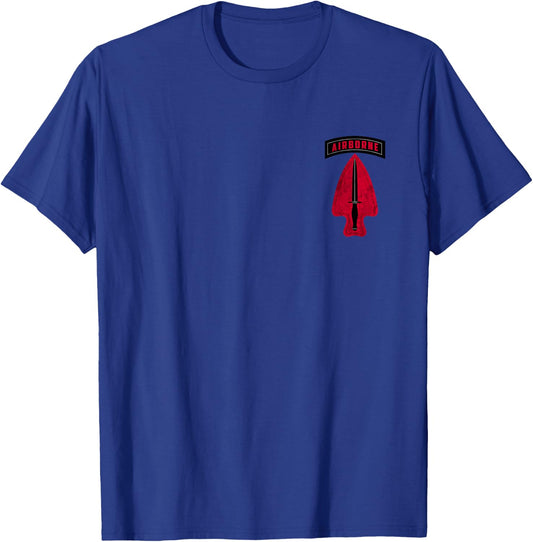 USASOC Force Airborne Vintage Logo Veteran Military Papa T-Shirt - T-Shirt | Royal