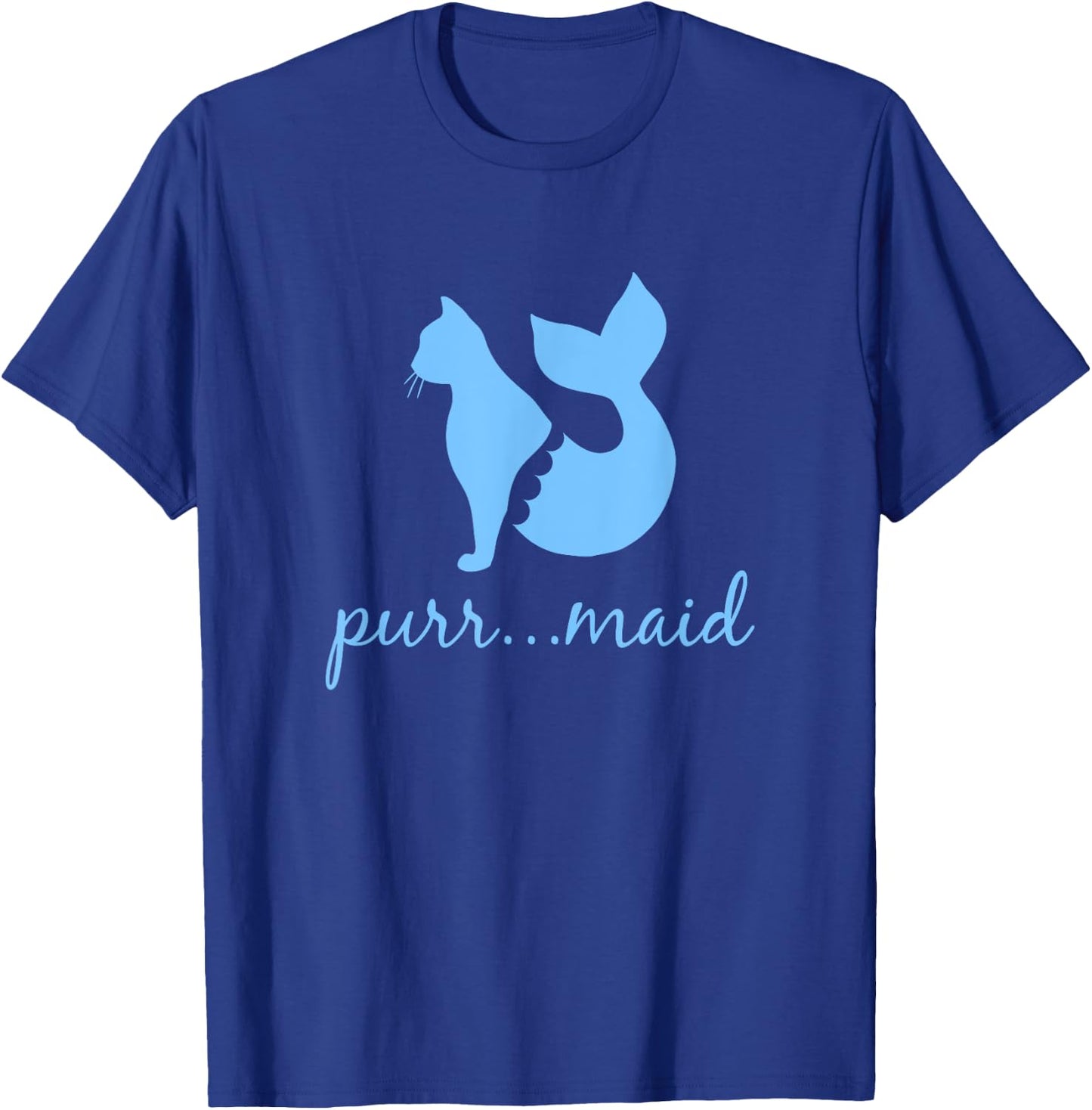 Purrmaid - Funny Cat Lady Mermaid Feline Lover T-Shirt - T-Shirt | Royal