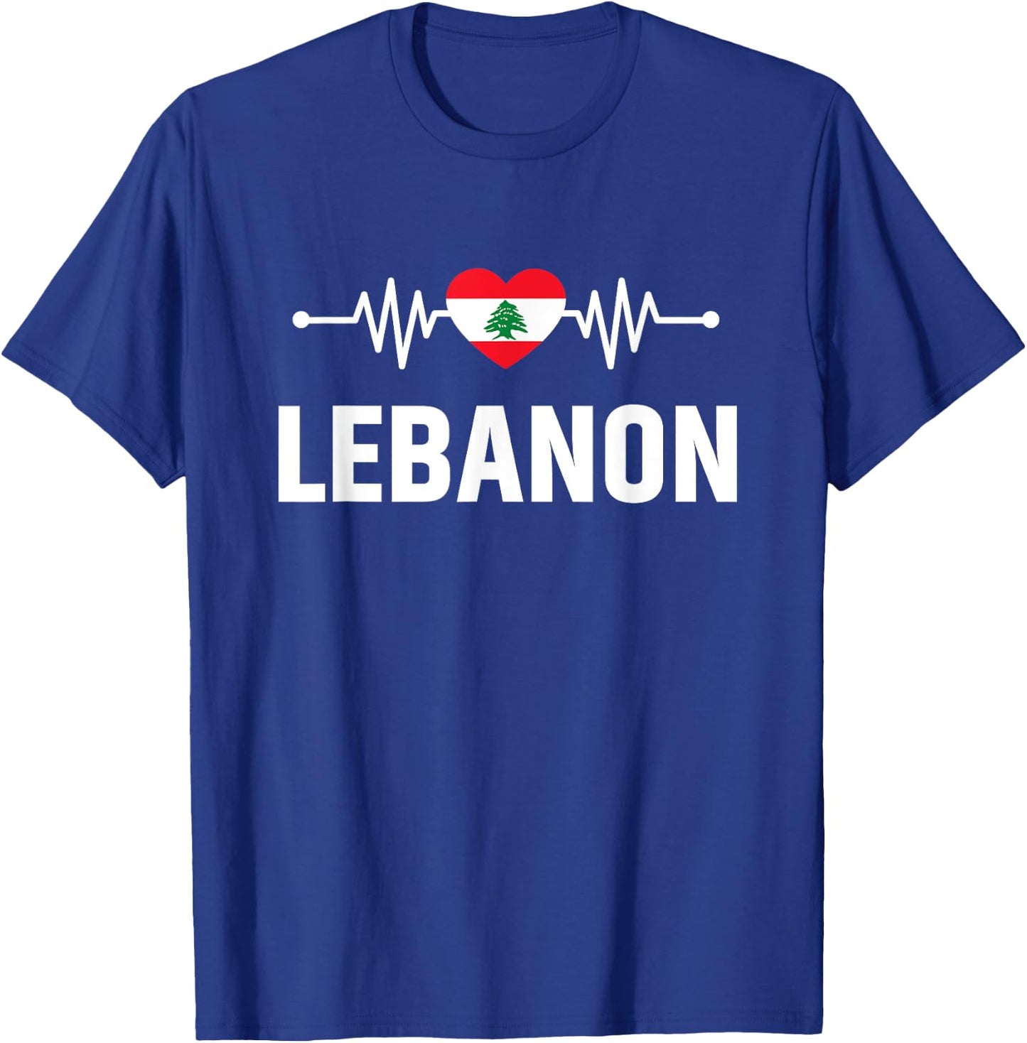 Lebanon Flag Holiday Lebanon Heart Lebanese Flag T-Shirt - T-Shirt | Royal