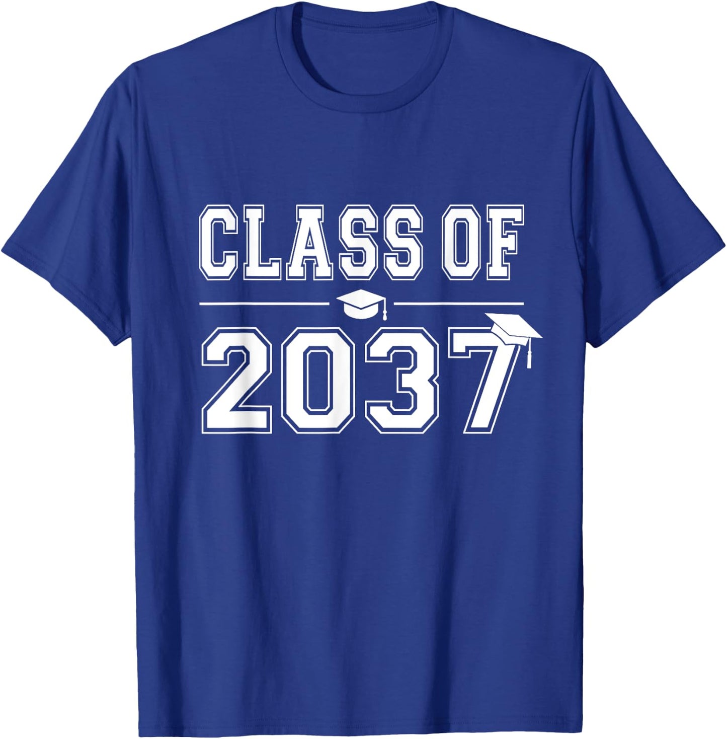 Class of 2037 Grow With Me First Day of School Graduation T-Shirt - T-Shirt | Royal