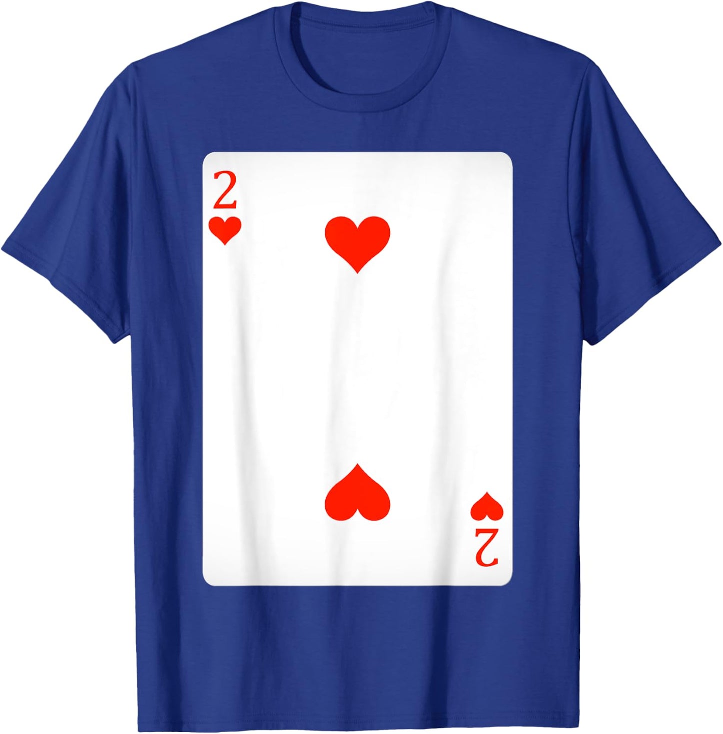 2 Two Of Hearts Playing Cards Shirt Easy Halloween Costume T-Shirt - T-Shirt | Royal