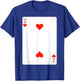 2 Two Of Hearts Playing Cards Shirt Easy Halloween Costume T-Shirt - T-Shirt | Royal
