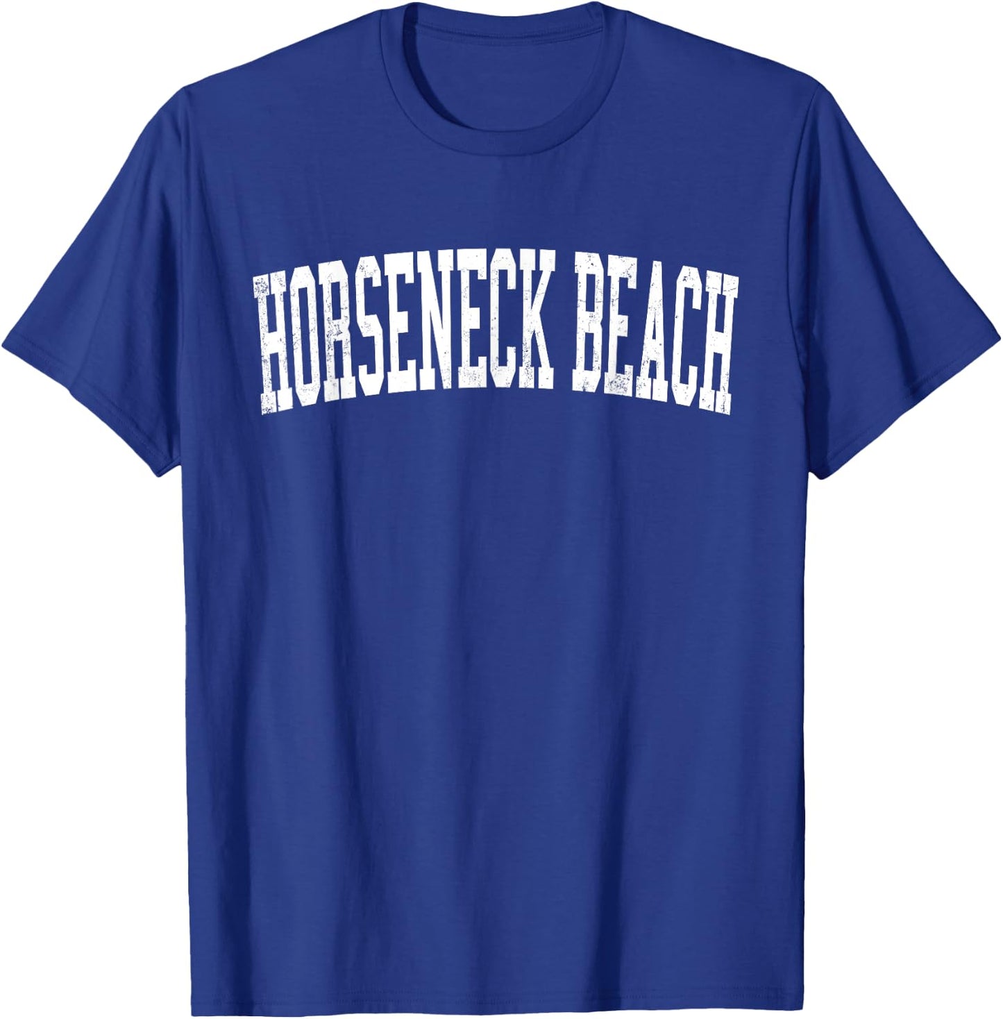 Vintage Horseneck Beach Distressed White Varsity Style Women Kids T-Shirt - T-Shirt | Royal