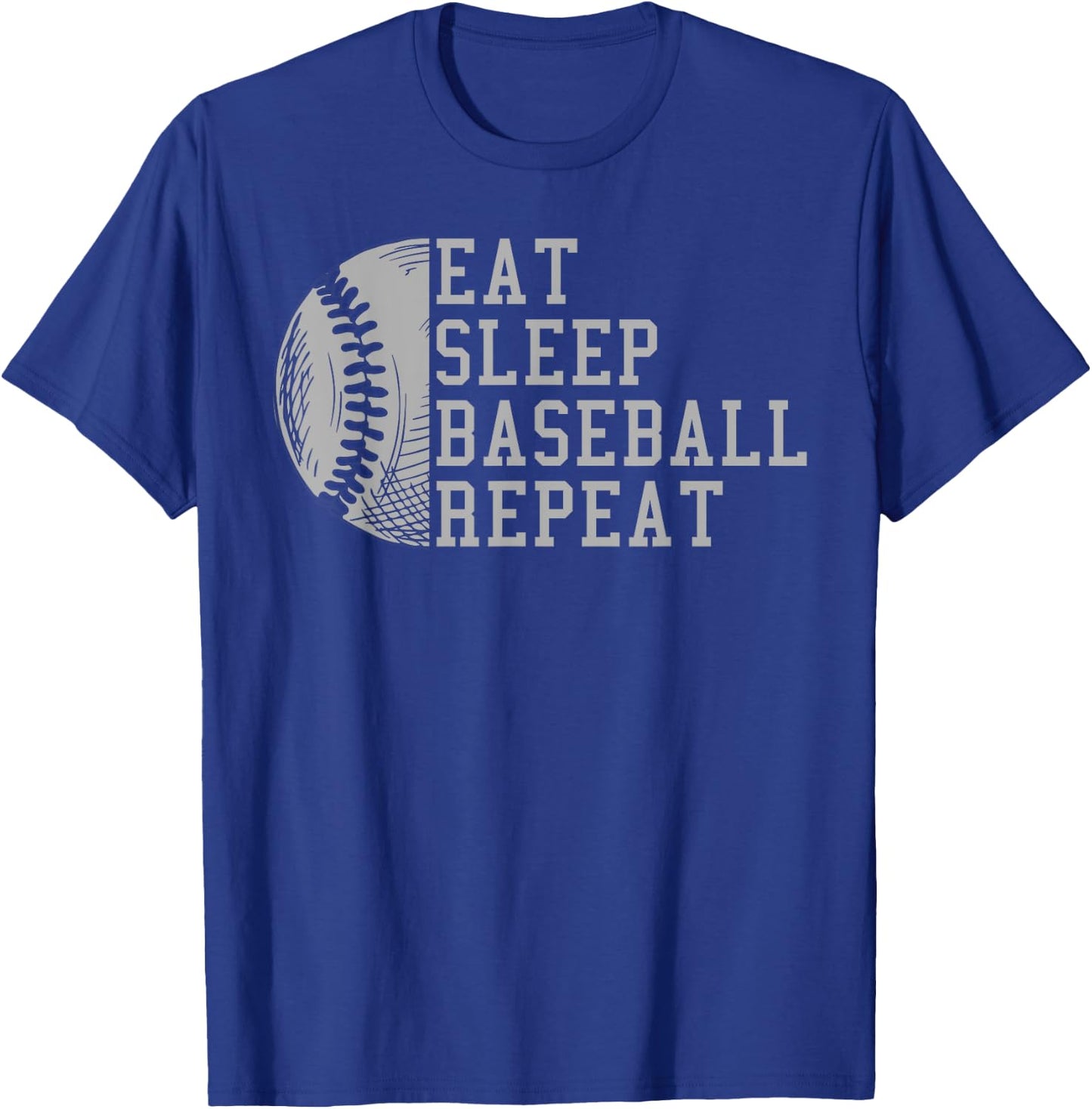 Eat Sleep Baseball Repeat Baseball Player Coach Sports Gifts T-Shirt - T-Shirt | Royal