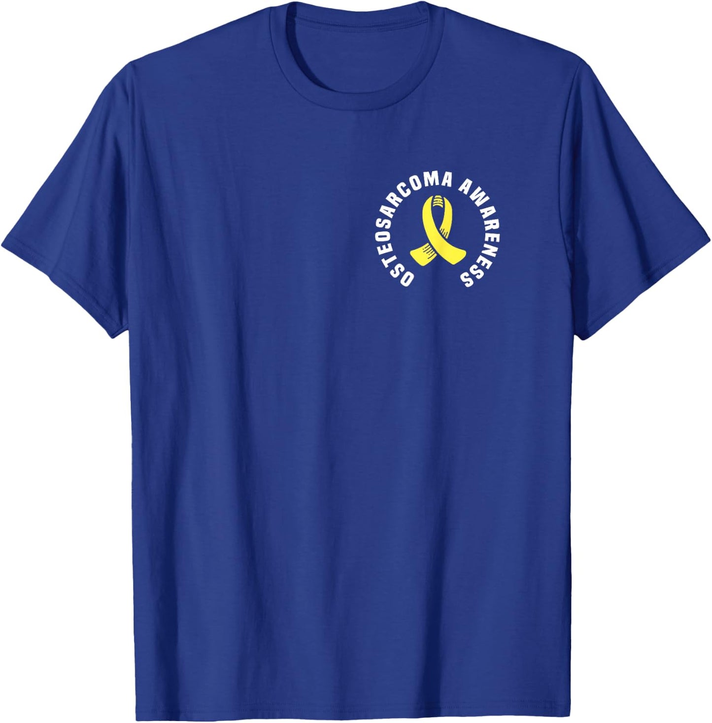 Osteosarcoma Awareness Pocket Wear With Yellow Ribbon T-Shirt - T-Shirt | Royal