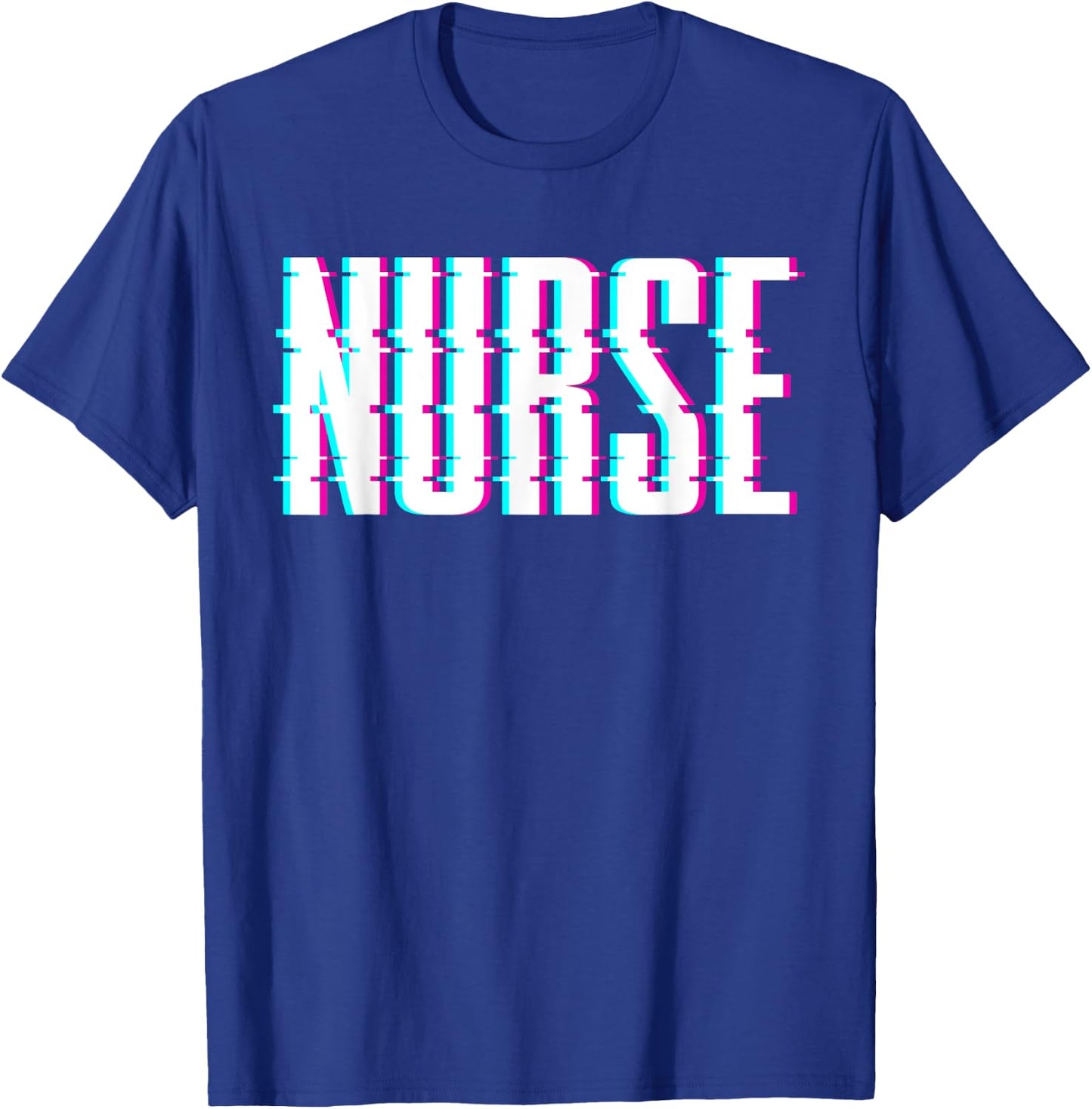 Nurse Glitch Aesthetic Graduation Nurse Glitch Graphic Art T-Shirt - T-Shirt | Royal