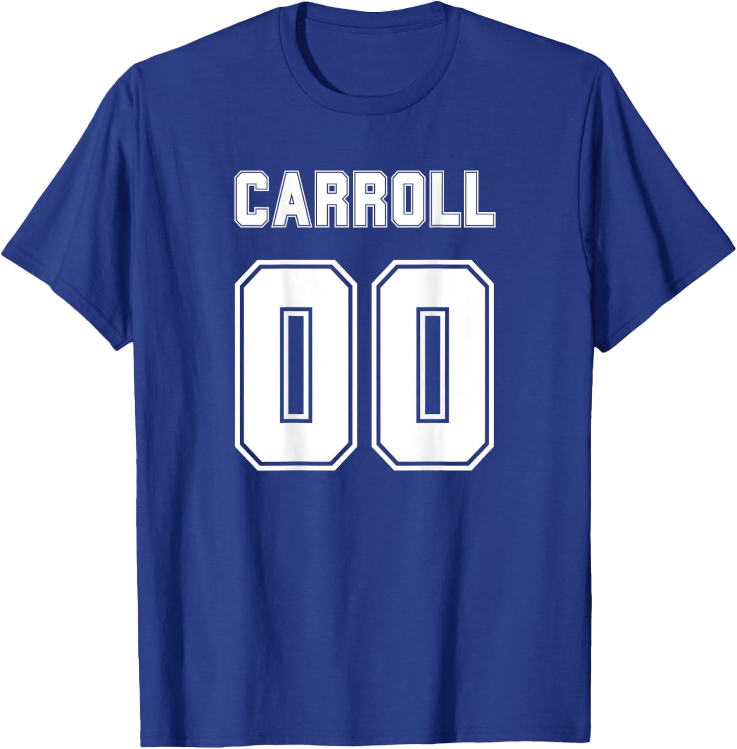 Carroll Name Back Sports Number Family Team T-Shirt - T-Shirt | Royal