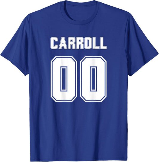 Carroll Name Back Sports Number Family Team T-Shirt - T-Shirt | Royal