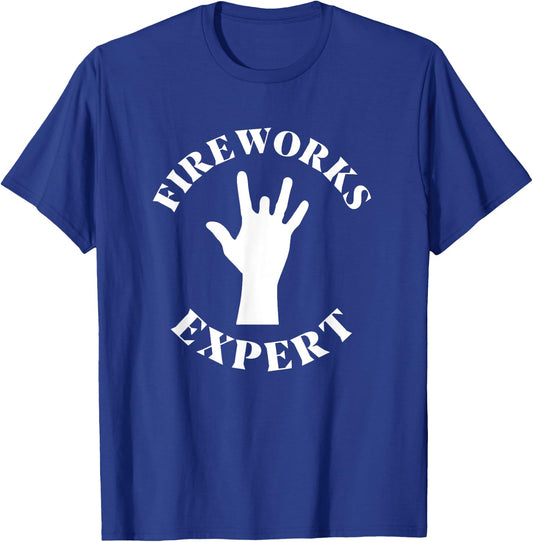 Missing Finger Fireworks Expert Funny 4th Of July Women Men T-Shirt - T-Shirt | Royal
