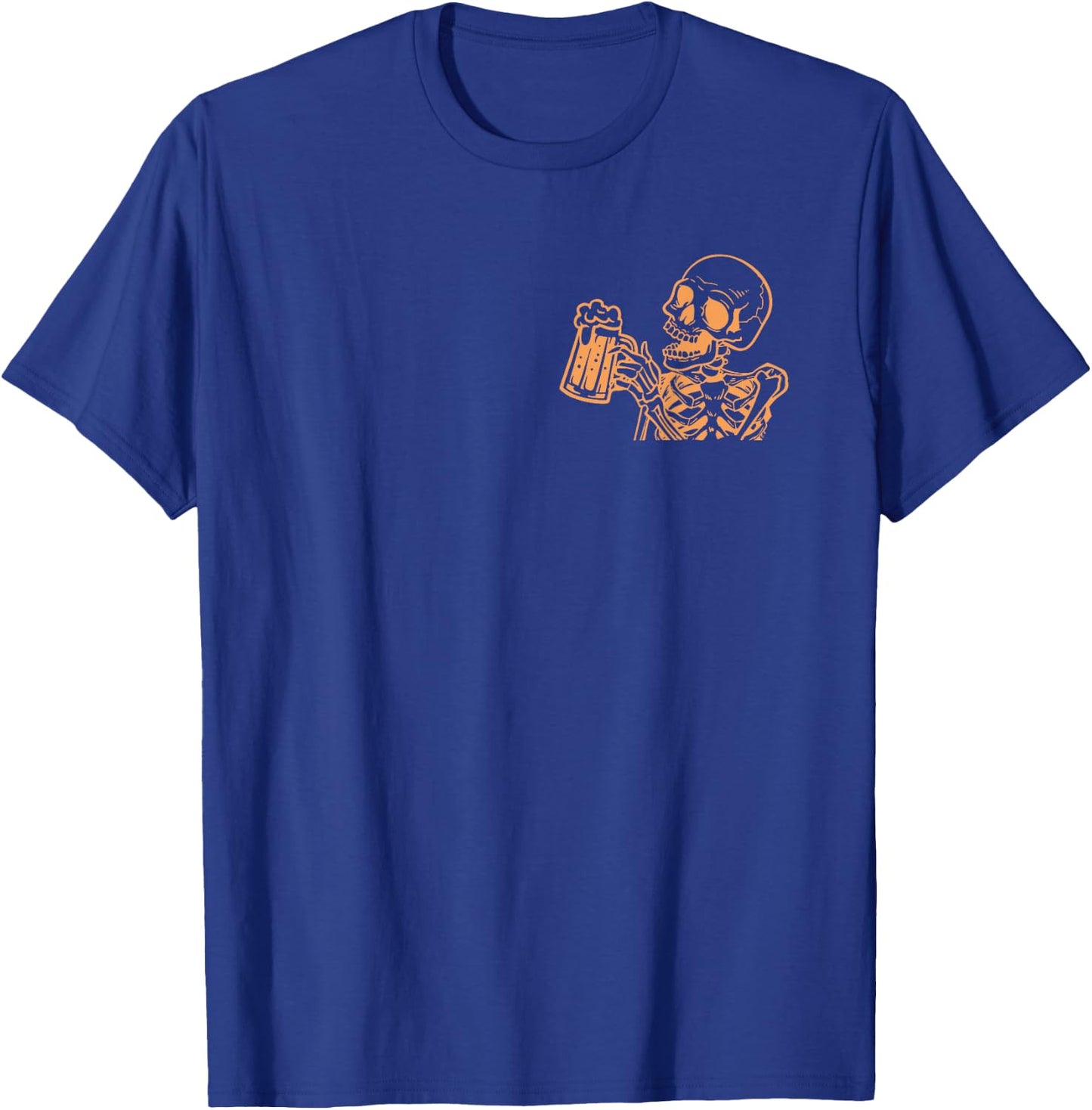 Skull Surviving Fatherhood One Beer At A Time 2 Sided T-Shirt - T-Shirt | Royal
