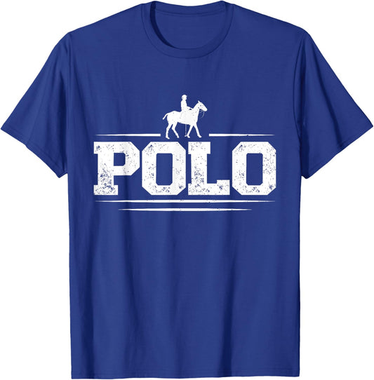Polo Players Horseback Riding Horse Equestrian Sports T-Shirt - T-Shirt | Royal