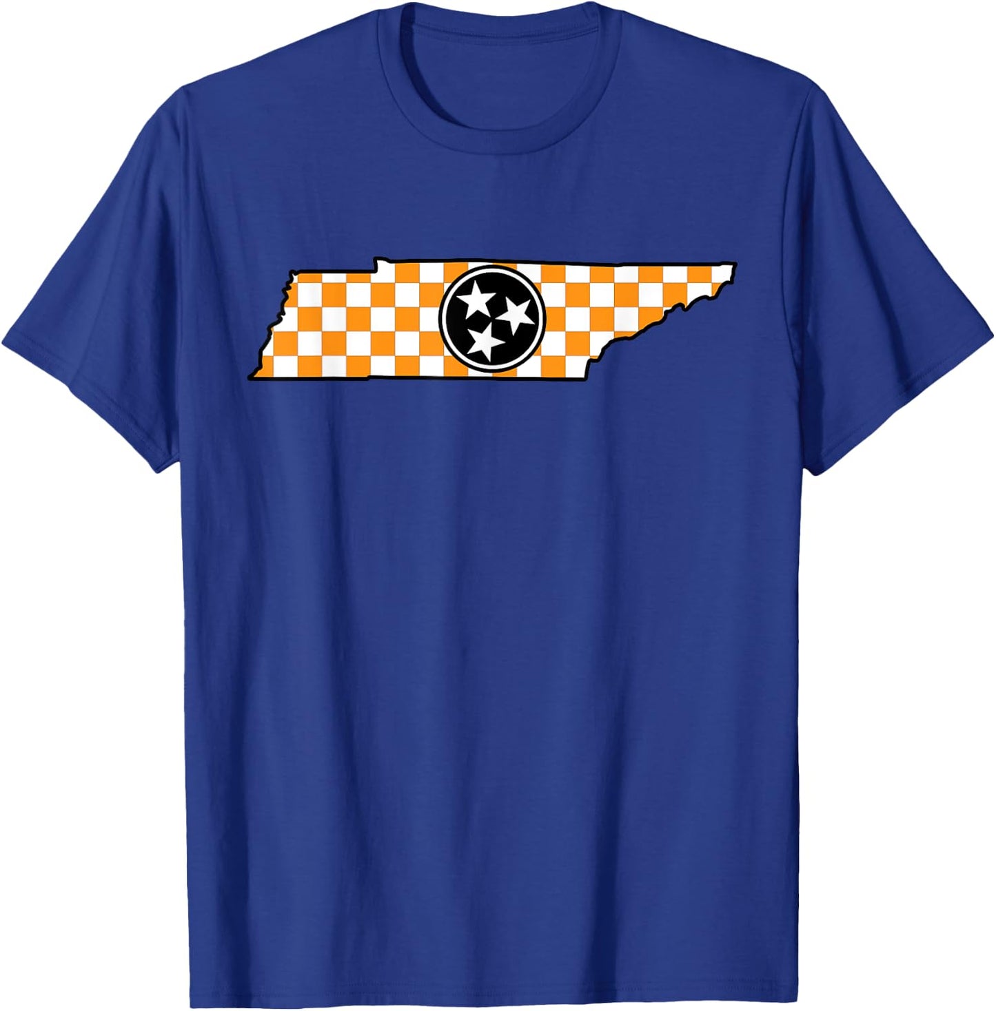 Volunteer State Orange/White Checkerboard Tri-Star Tennessee T-Shirt - T-Shirt | Royal