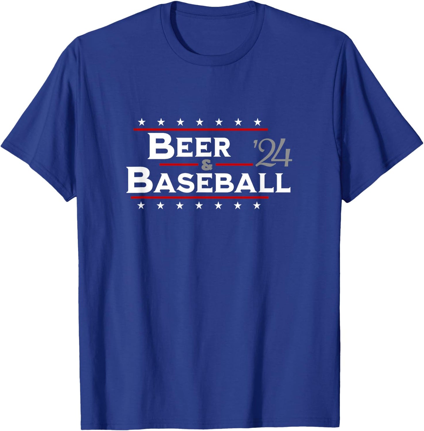 Beer and Baseball Men Women Funny Political 2024 Election T-Shirt - T-Shirt | Royal