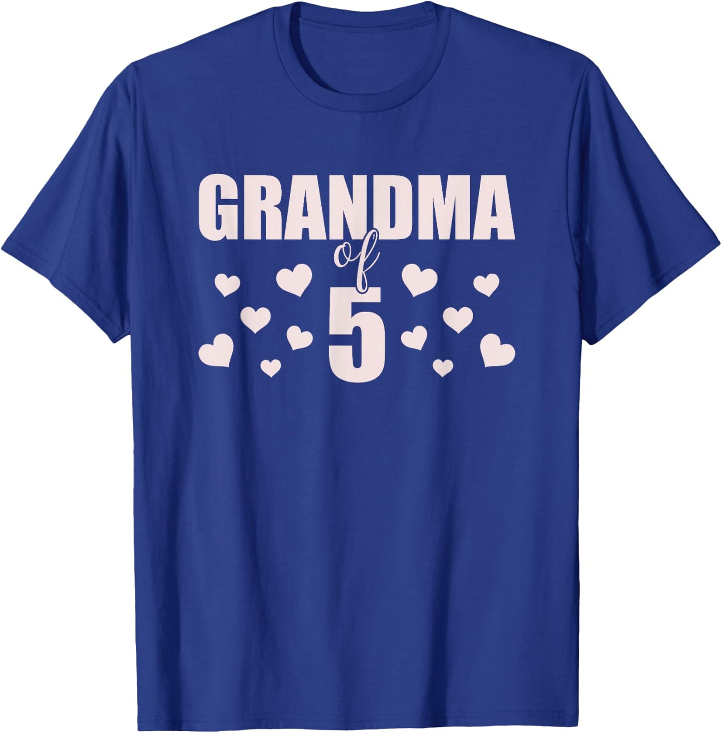 Grandma 5 Grandkids 5th Time Cubed Grandma Of Five T-Shirt - T-Shirt | Royal
