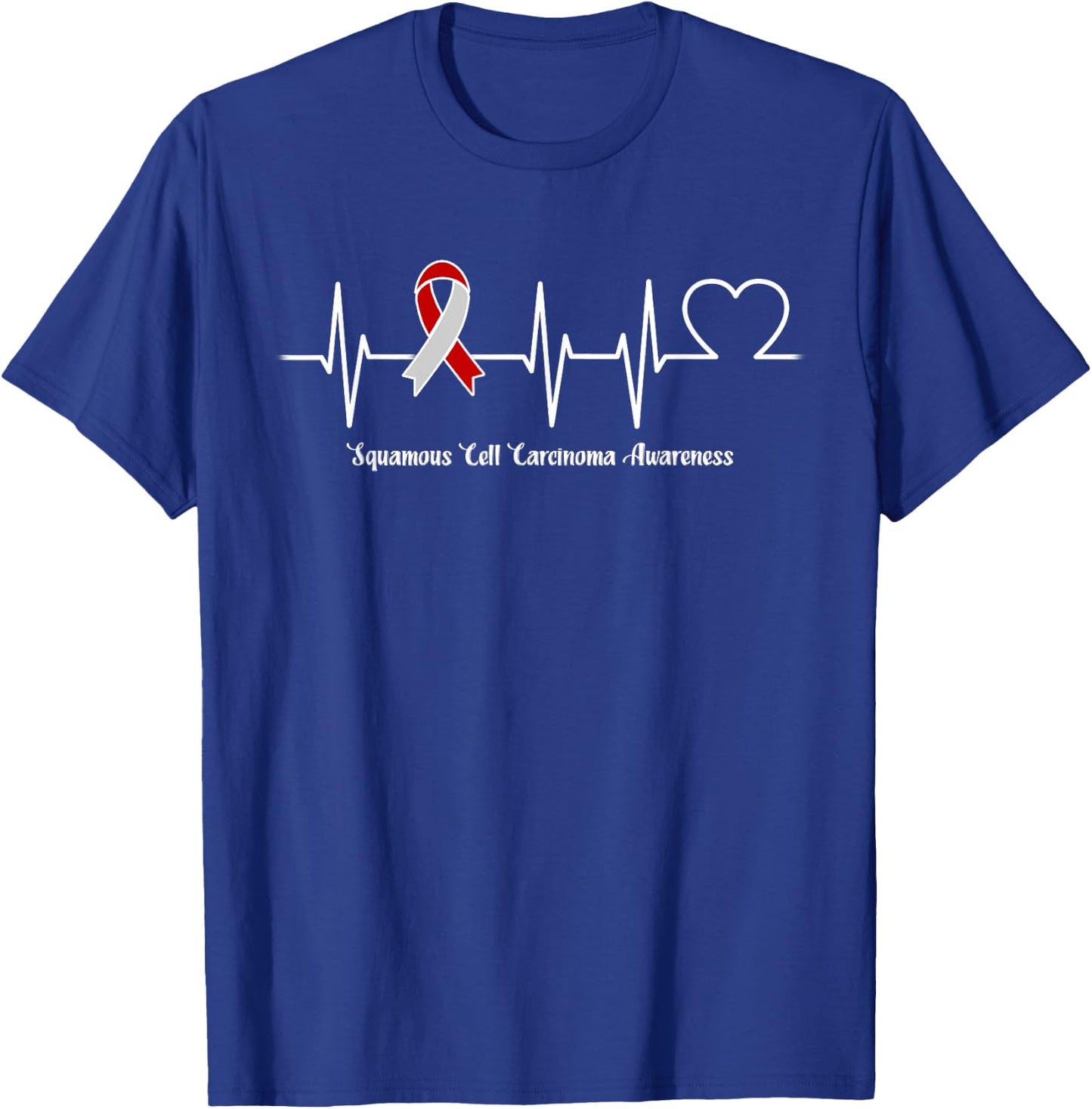 Heartbeat Squamous Cell Carcinoma Warrior T-Shirt - T-Shirt | Royal