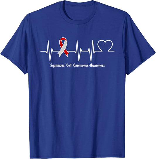 Heartbeat Squamous Cell Carcinoma Warrior T-Shirt - T-Shirt | Royal