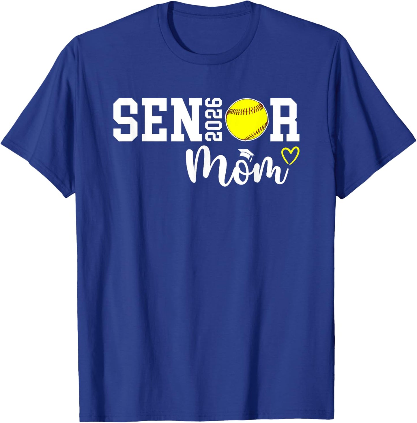 Proud Softball Senior Mom 2026 Softball Player Senior Mama T-Shirt - T-Shirt | Royal