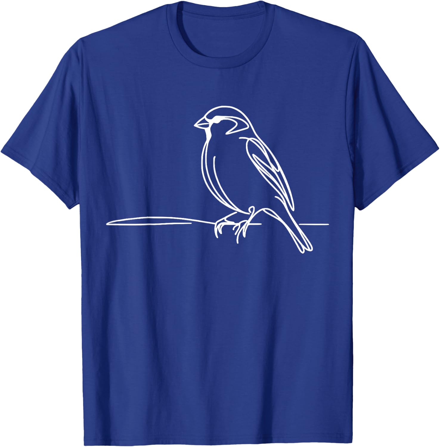 Line Art Bird & Ornithologist Saltmarsh Sparrow T-Shirt - T-Shirt | Royal