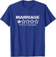 Marriage Would Not Recommend One Star Rating Funny Divorce T-Shirt - T-Shirt | Royal