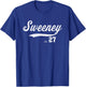 Distressed Swoosh Trey Sweeney Detroit Baseball MLBPA T-Shirt - T-Shirt | Royal