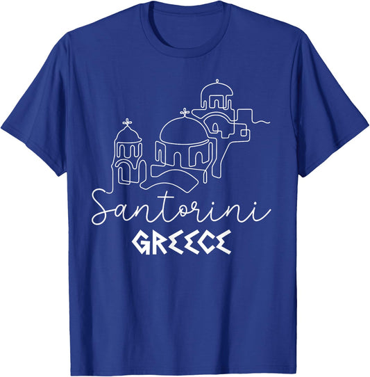 Santorini Greece Travel Destination Summer Family Vacation Women Girls Kids T-Shirt - T-Shirt | Royal