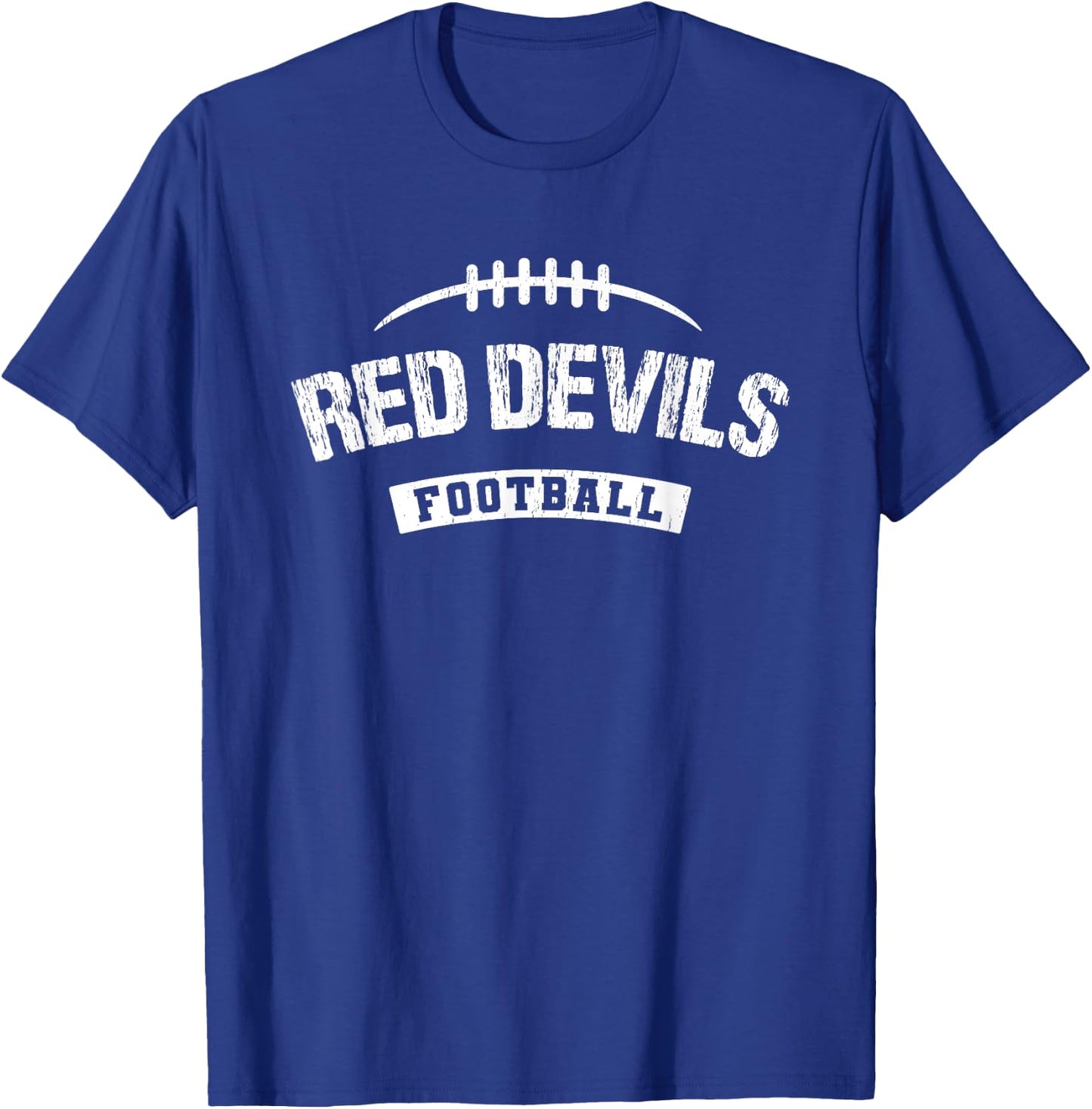 Red Devils Central Football Distressed HS T-Shirt - T-Shirt | Royal